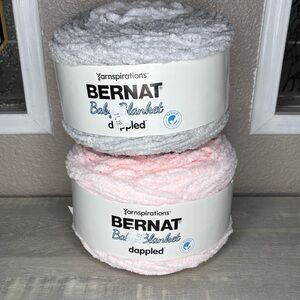 Bernat Baby Blanket Dappled Yarn - Gray and Pink Lot